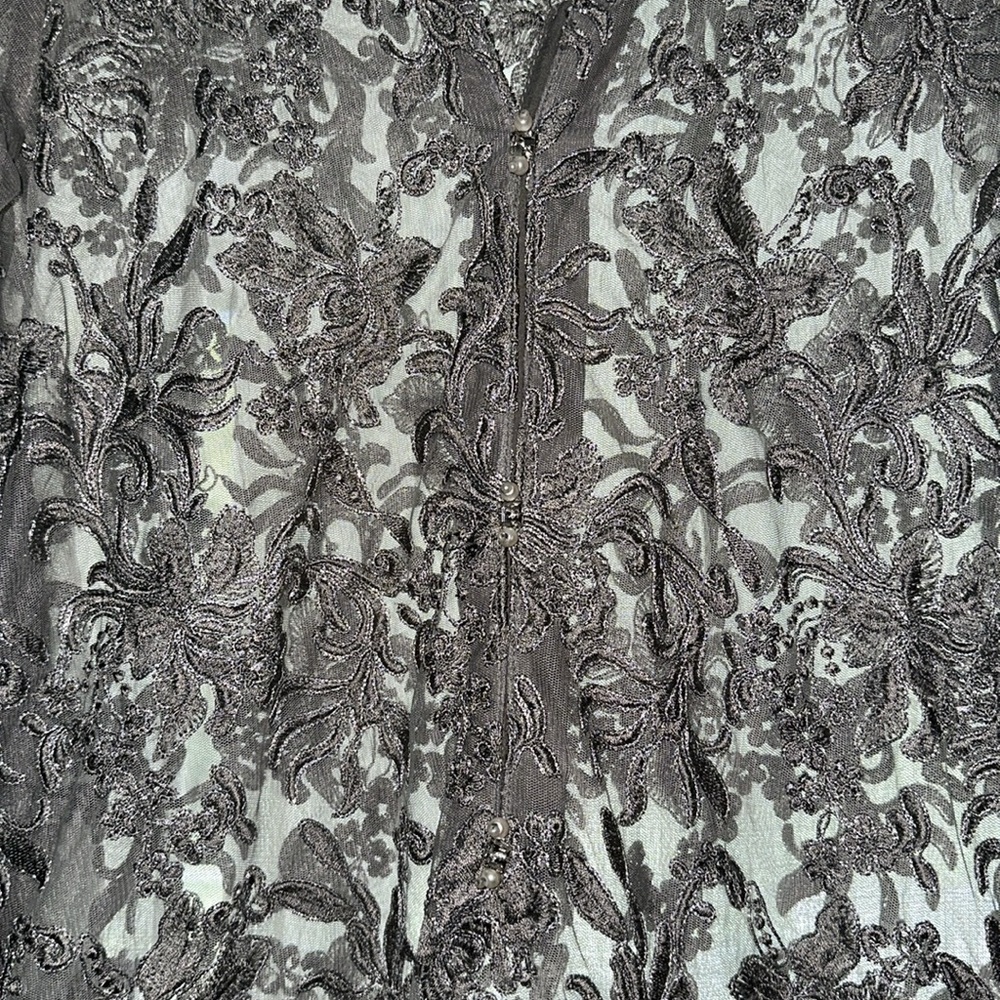Agha Noor grey classic lace tunic $119 - Picture 5 of 8